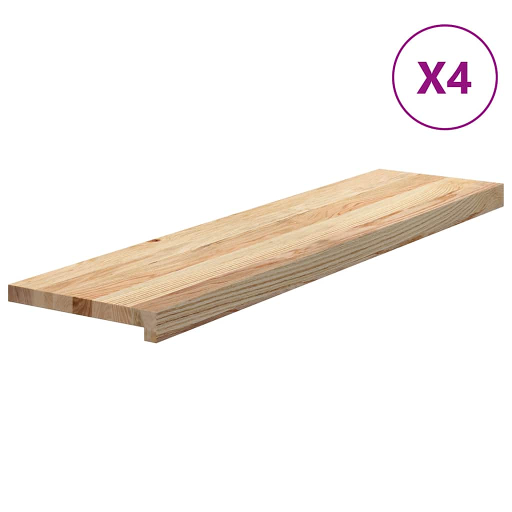 Treppenstufen 4 Stk. Unbehandelt 100x25x2 cm Massivholz Eiche