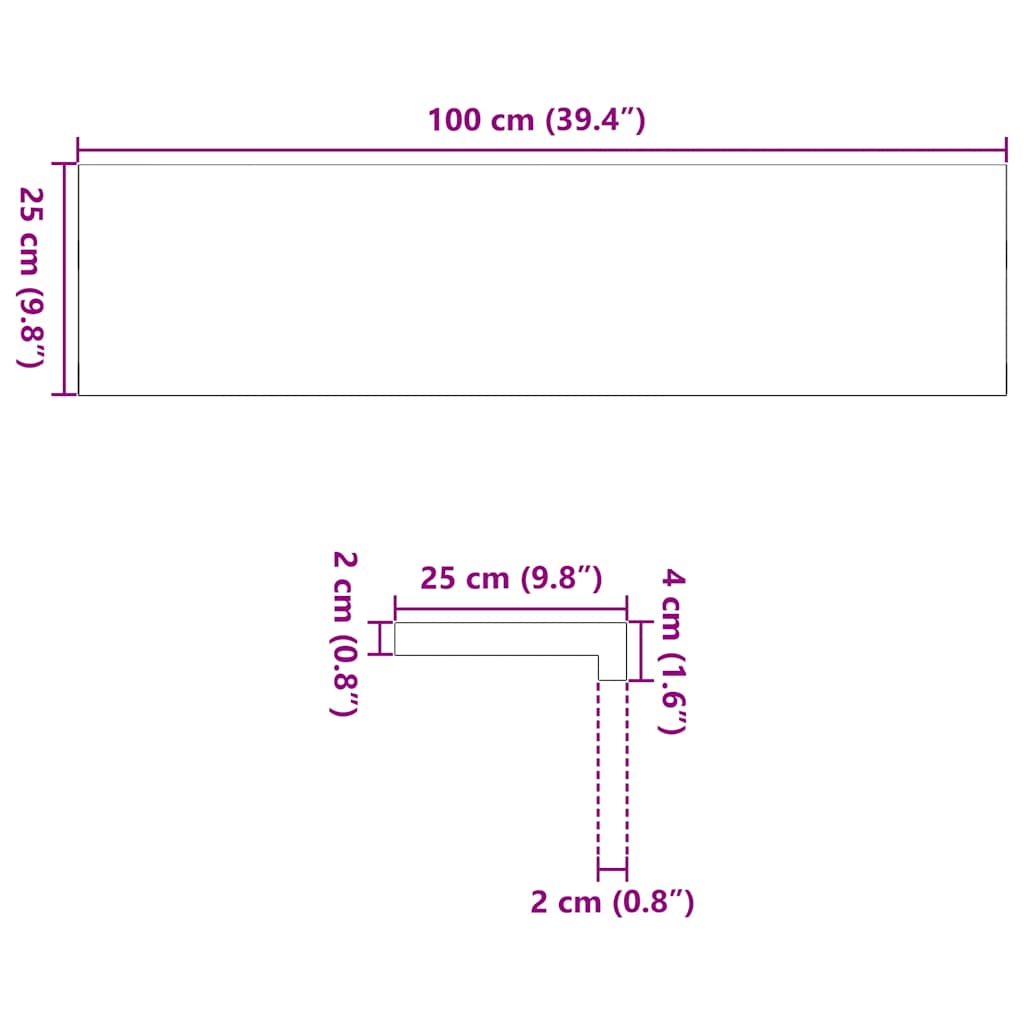 Treppenstufen 4 Stk. Unbehandelt 100x25x2 cm Massivholz Eiche