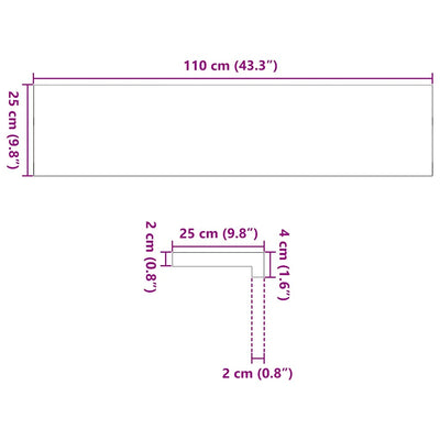 Treppenstufen 4 Stk. Unbehandelt 110x25x2 cm Massivholz Eiche