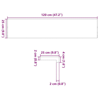 Treppenstufen 4 Stk. Unbehandelt 120x25x2 cm Massivholz Eiche