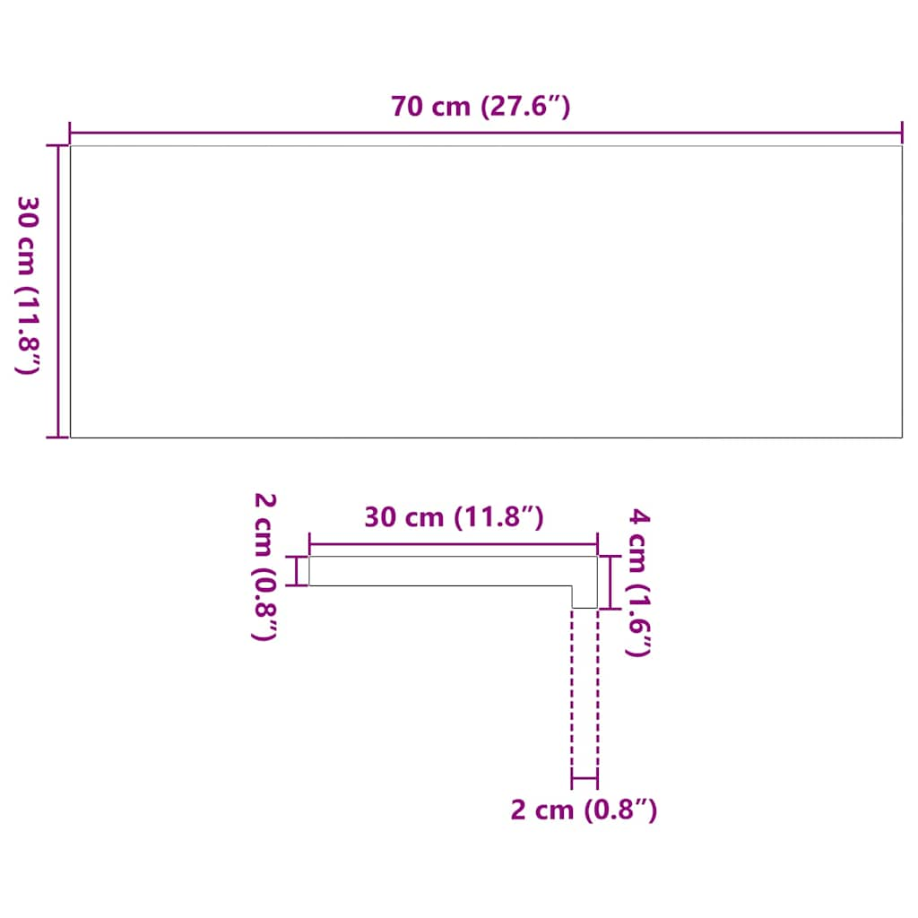 Treppenstufen 4 Stk. Unbehandelt 70x30x2 cm Massivholz Eiche