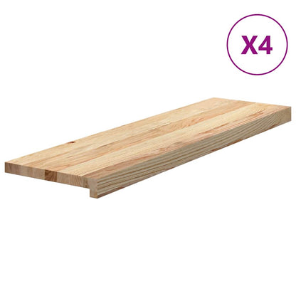 Treppenstufen 4 Stk. Unbehandelt 90x30x2 cm Massivholz Eiche