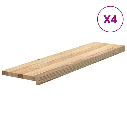 Treppenstufen 4 Stk. Unbehandelt 100x30x2 cm Massivholz Eiche