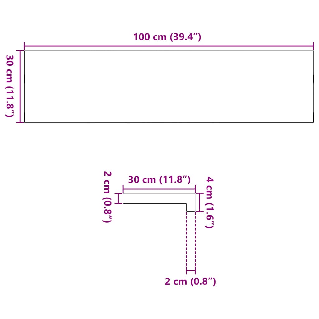 Treppenstufen 4 Stk. Unbehandelt 100x30x2 cm Massivholz Eiche