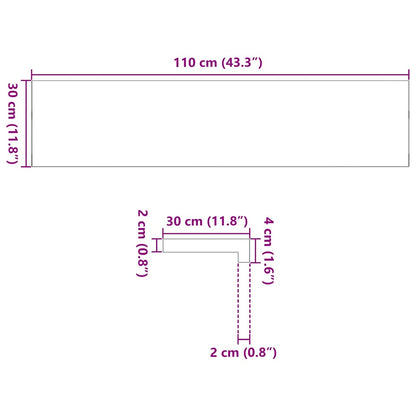 Treppenstufen 4 Stk. Unbehandelt 110x30x2 cm Massivholz Eiche