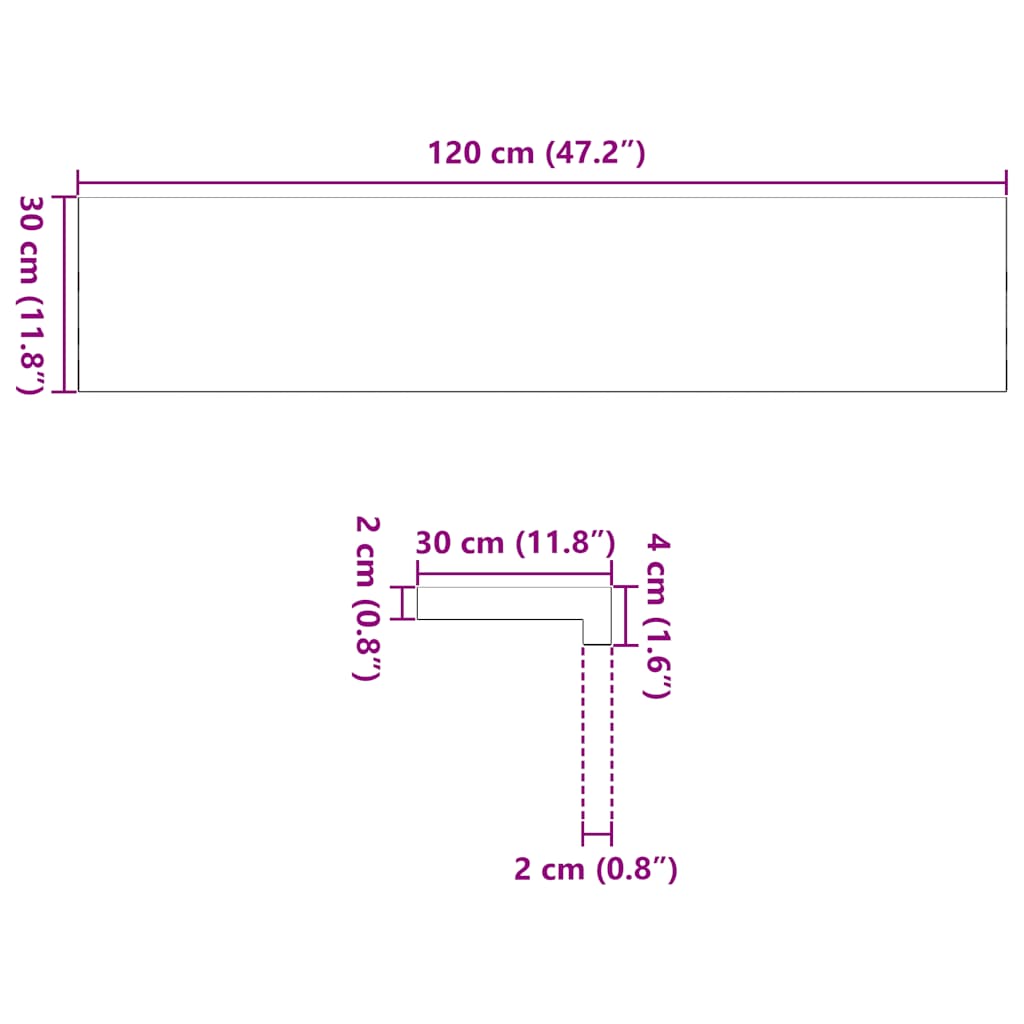 Treppenstufen 4 Stk. Unbehandelt 120x30x2 cm Massivholz Eiche