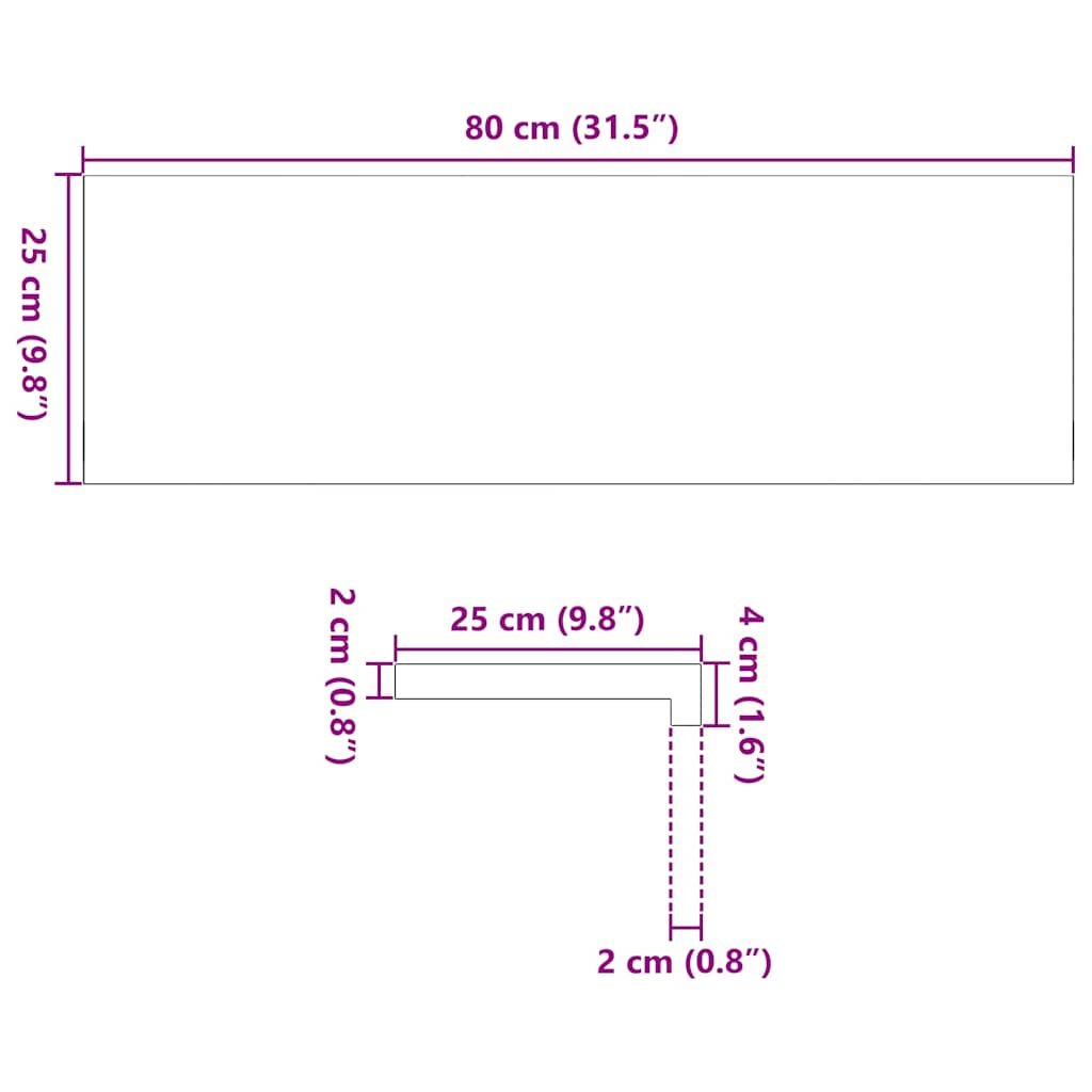 Treppenstufen 8 Stk. Unbehandelt 80x25x2 cm Massivholz Eiche