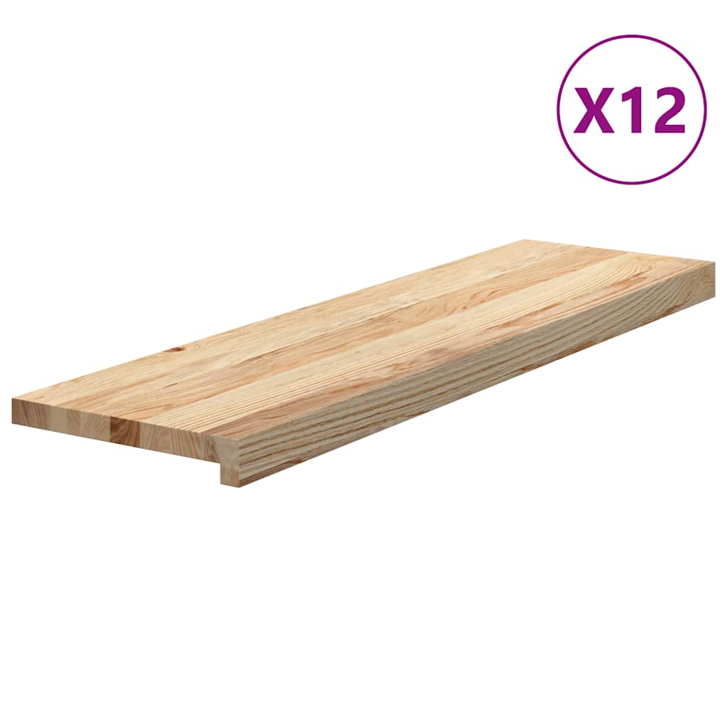 Treppenstufen 12 Stk. Unbehandelt 90x25x2 cm Massivholz Eiche