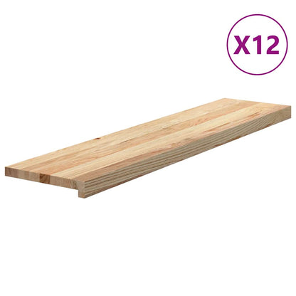 Treppenstufen 12 Stk. Unbehandelt 110x30x2 cm Massivholz Eiche