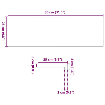 Treppenstufen 4 Stk. Dunkelbraun 80x25x2 cm Massivholz Eiche