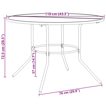 Gartenstuhl-Set 7-tlg. Stapelbar Pulverbeschichteter Stahl