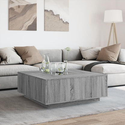 Couchtisch mit Infinity-LED Grau Sonoma 100x100x40 cm