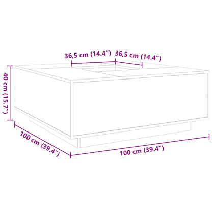 Couchtisch Grau Sonoma 100x100x40 cm Holzwerkstoff