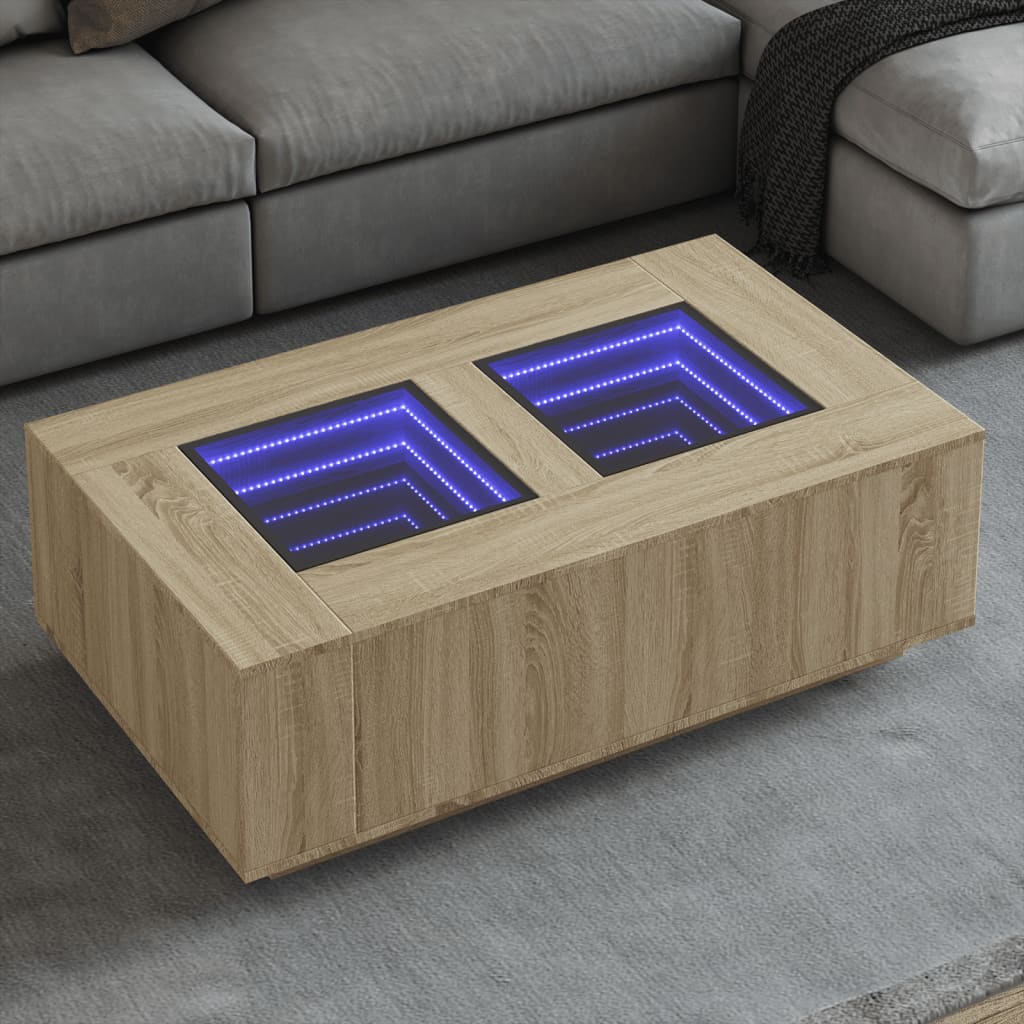 Couchtisch mit Infinity-LED Sonoma-Eiche 116x69x40 cm