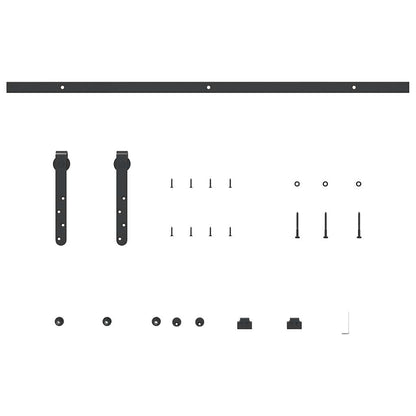 Schiebetürbeschlag Set für Schranktüren 91 cm Karbonstahl