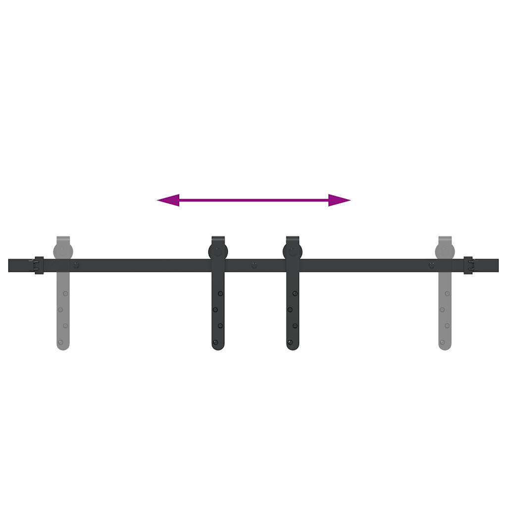 Schiebetürbeschlag Set für Schranktüren 91 cm Karbonstahl