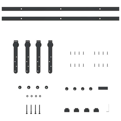 Schiebetürbeschlag Set für Schranktüren 152 cm Karbonstahl