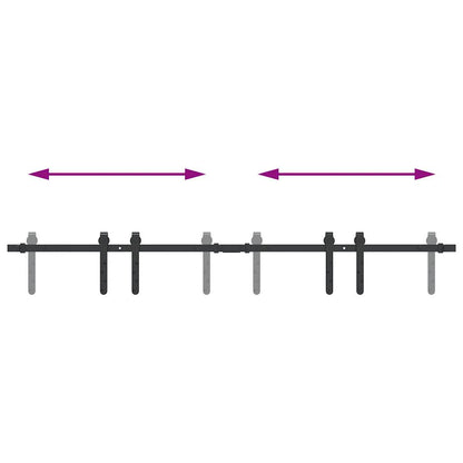 Schiebetürbeschlag Set für Schranktüren 152 cm Karbonstahl