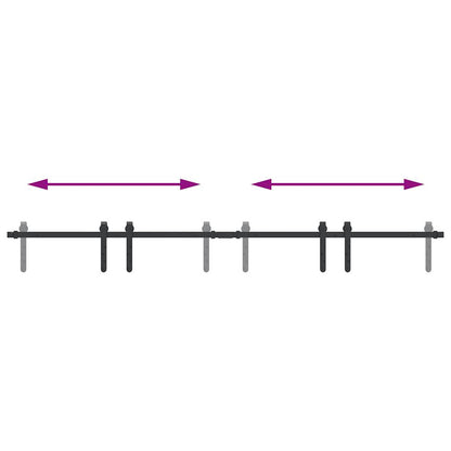 Schiebetürbeschlag Set für Schranktüren 183 cm Karbonstahl
