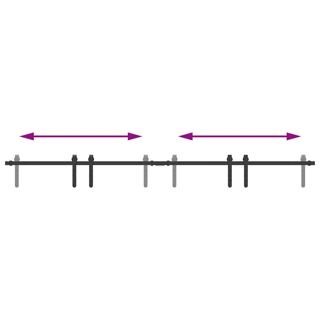 Schiebetürbeschlag Set für Schranktüren 200 cm Karbonstahl