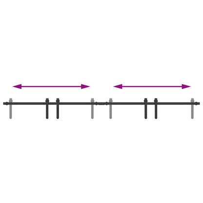 Schiebetürbeschlag Set für Schranktüren 200 cm Karbonstahl