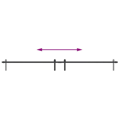 Schiebetürbeschlag Set für Schranktüren 213 cm Karbonstahl