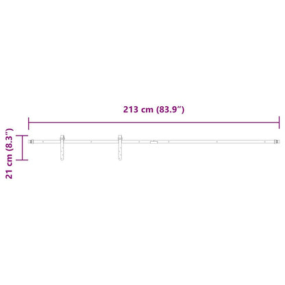 Schiebetürbeschlag Set für Schranktüren 213 cm Karbonstahl