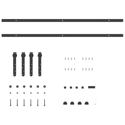 Schiebetürbeschlag Set für Schranktüren 213 cm Karbonstahl