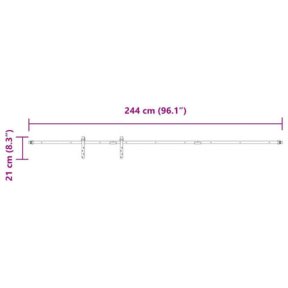 Schiebetürbeschlag Set für Schranktüren 244 cm Karbonstahl