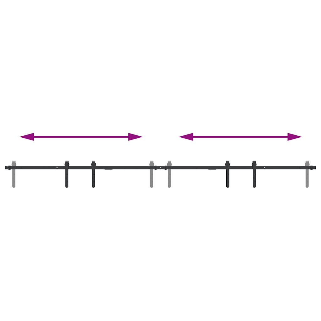 Schiebetürbeschlag Set für Schranktüren 244 cm Karbonstahl