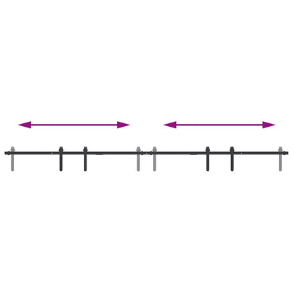 Schiebetürbeschlag Set für Schranktüren 244 cm Karbonstahl