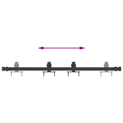 Schiebetürbeschlag Set für Schranktüren 91 cm Karbonstahl