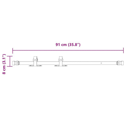 Schiebetürbeschlag Set für Schranktüren 91 cm Karbonstahl