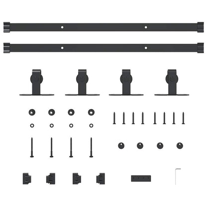 Schiebetürbeschlag Set für Schranktüren 122 cm Karbonstahl