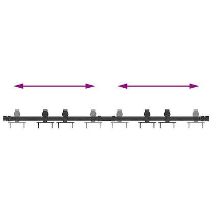 Schiebetürbeschlag Set für Schranktüren 122 cm Karbonstahl