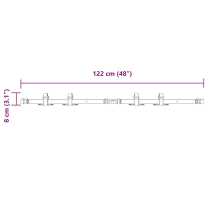 Schiebetürbeschlag Set für Schranktüren 122 cm Karbonstahl