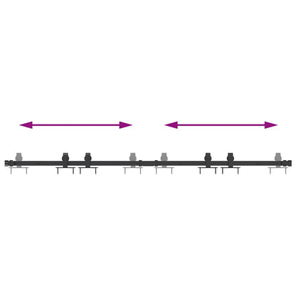 Schiebetürbeschlag Set für Schranktüren 152 cm Karbonstahl