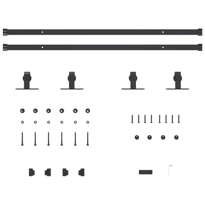 Schiebetürbeschlag Set für Schranktüren 183 cm Karbonstahl