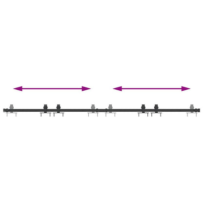 Schiebetürbeschlag Set für Schranktüren 183 cm Karbonstahl