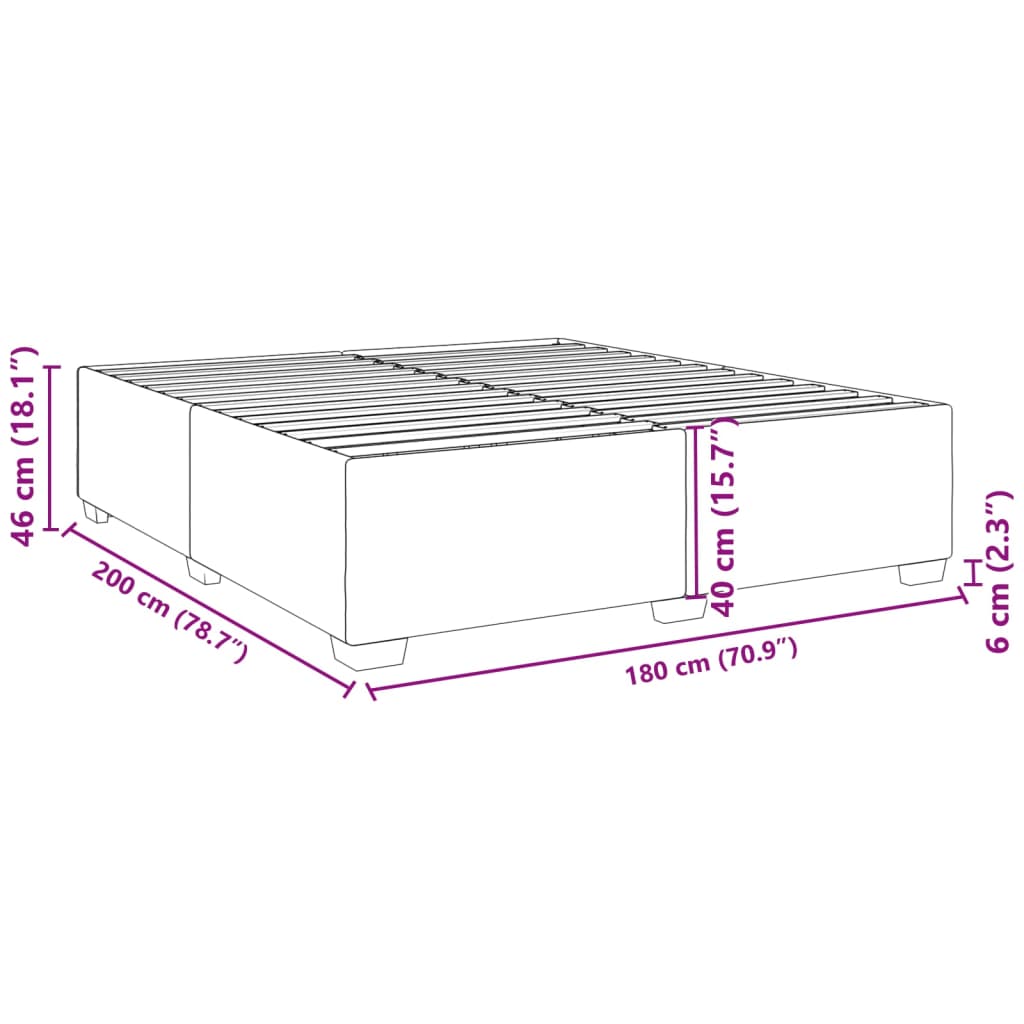 Bettgestell ohne Matratze Schwarz 180x200 cm Samt