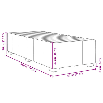 Bettgestell ohne Matratze Hellgrau 80x200 cm Stoff