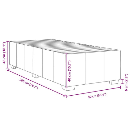 Bettgestell ohne Matratze Hellgrau 90x200 cm Stoff