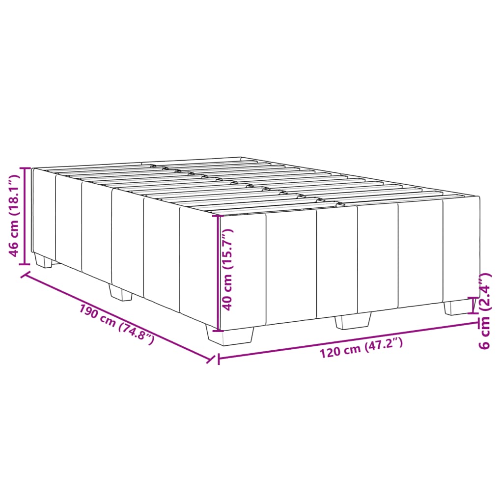 Bettgestell Schwarz 120x190 cm Stoff