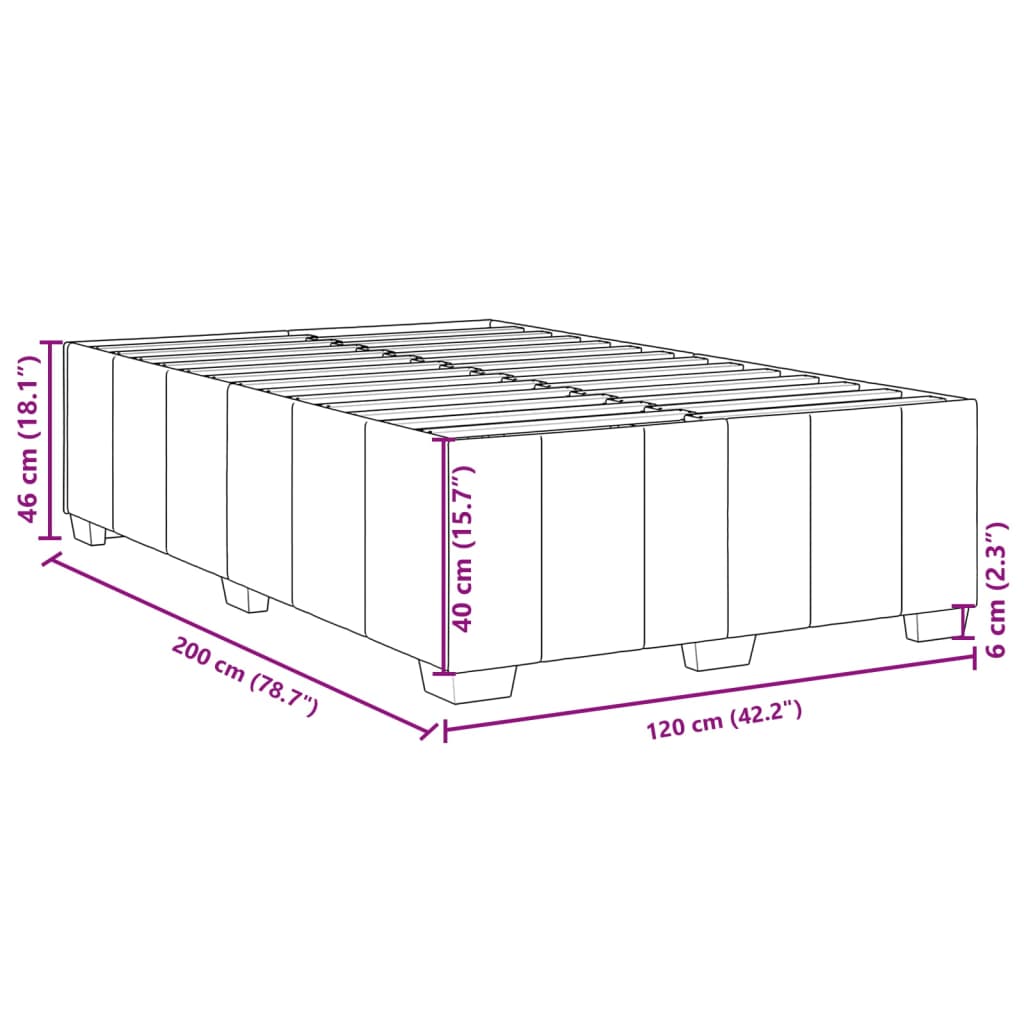 Bettgestell ohne Matratze Schwarz 120x200 cm Stoff