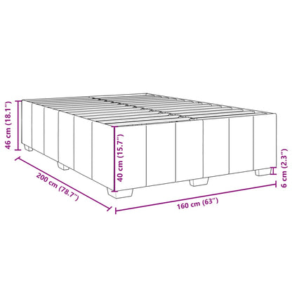 Bettgestell ohne Matratze Hellgrau 160x200 cm Stoff