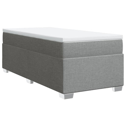 Boxspringbett mit Matratze Hellgrau 90x190 cm Stoff