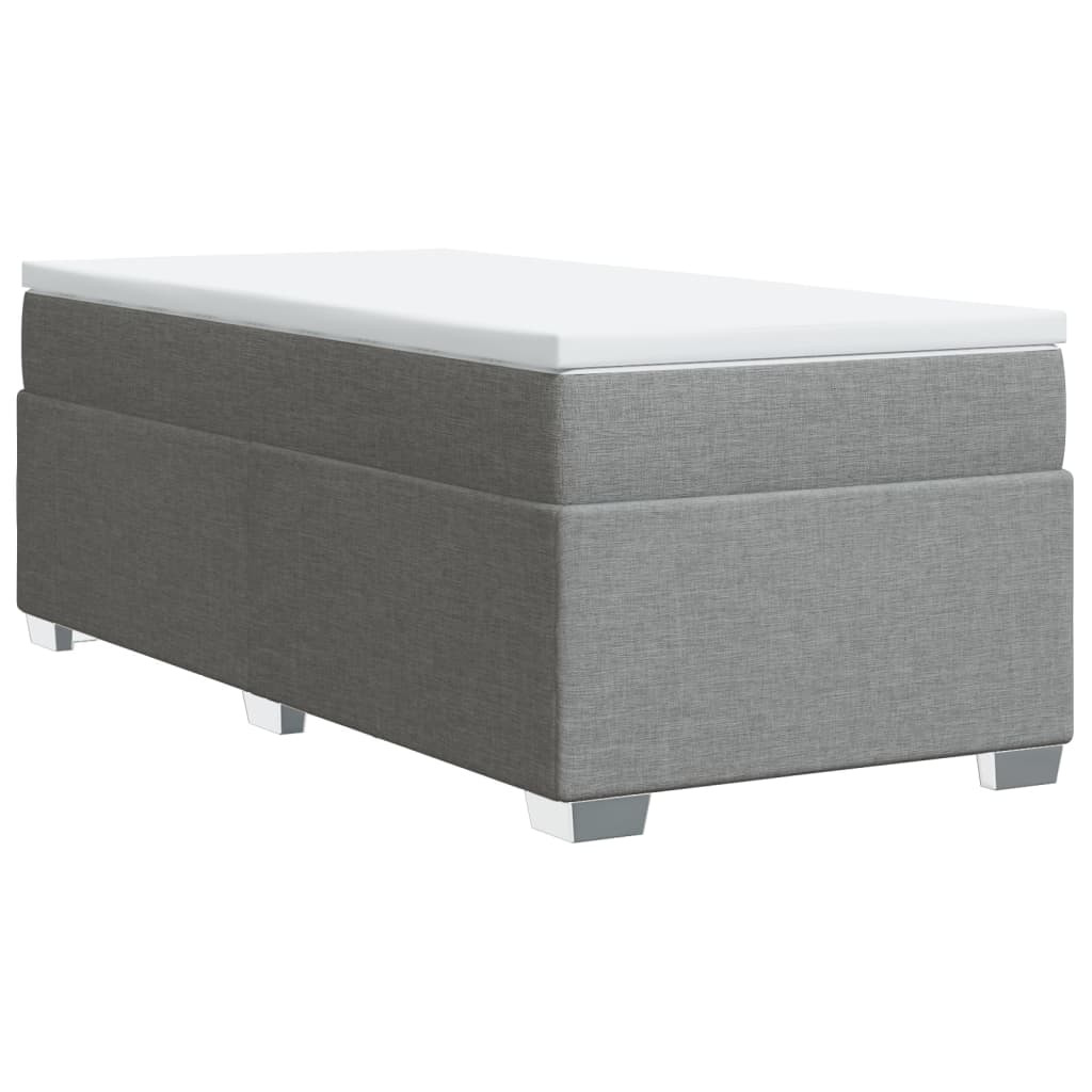 Boxspringbett mit Matratze Hellgrau 90x190 cm Stoff