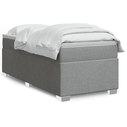 Boxspringbett mit Matratze Hellgrau 90x190 cm Stoff