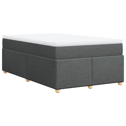 Boxspringbett mit Matratze Dunkelgrau 120x190 cm Stoff