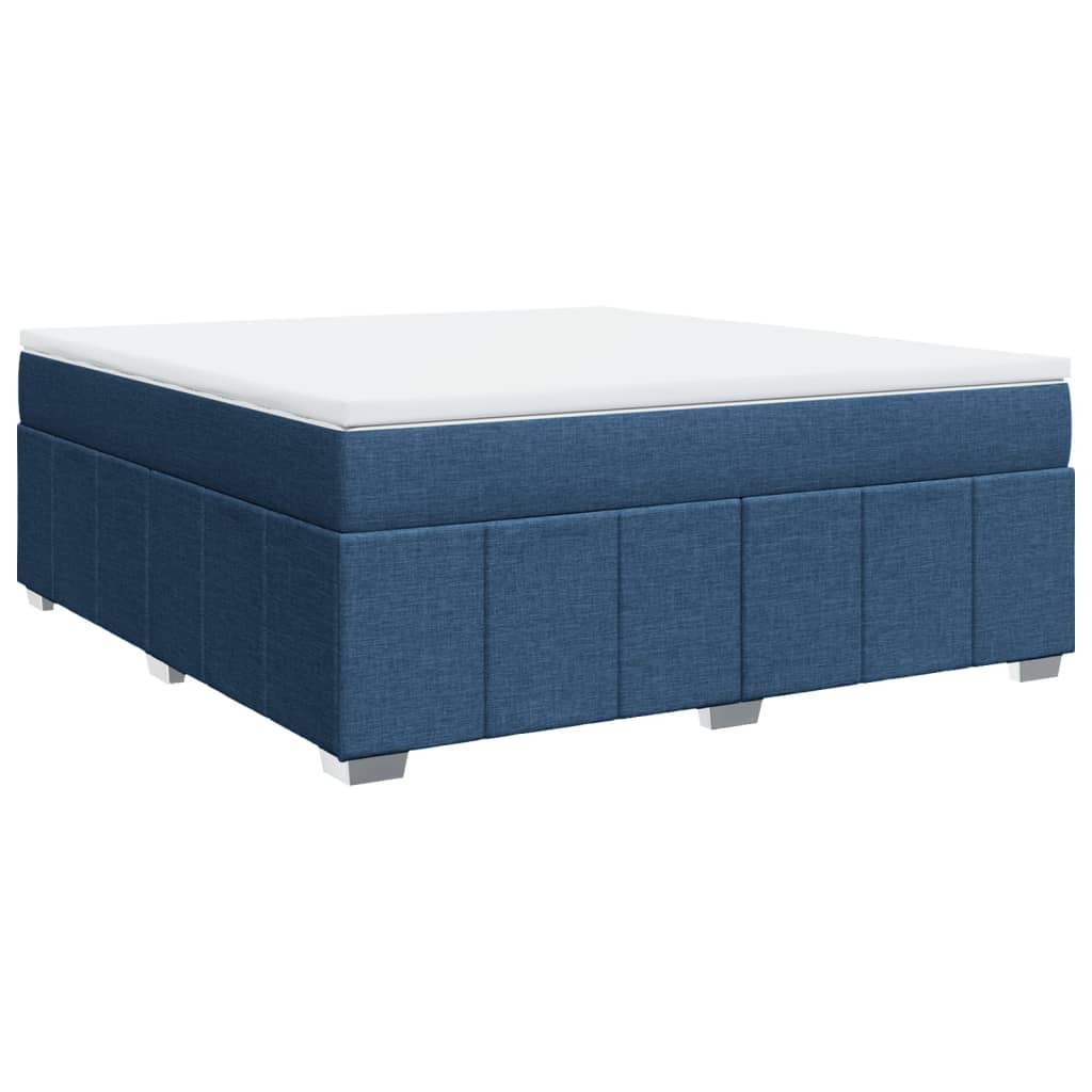 Boxspringbett mit Matratze Blau 180x200 cm Stoff